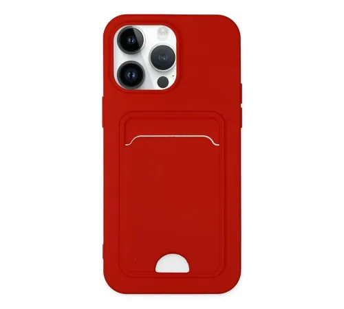 Apple iPhone 14 Pro Kılıf Kelvin Kartvizitli Silikon - Kırmızı