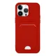 Apple iPhone 14 Pro Kılıf Kelvin Kartvizitli Silikon - Kırmızı