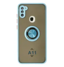 Samsung Galaxy A11 Kılıf Montreal Yüzüklü Silikon Kapak - Buz Mavi