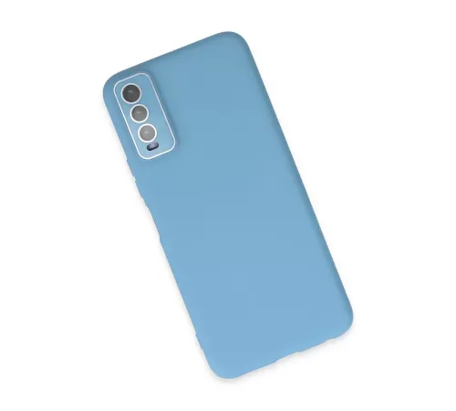 Vivo Y11S Kılıf Lansman Glass Kapak - Mavi