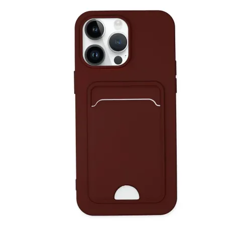 Apple iPhone 14 Pro Kılıf Kelvin Kartvizitli Silikon - Bordo