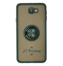 Samsung Galaxy J7 Prime Kılıf Montreal Yüzüklü Silikon Kapak - Yeşil