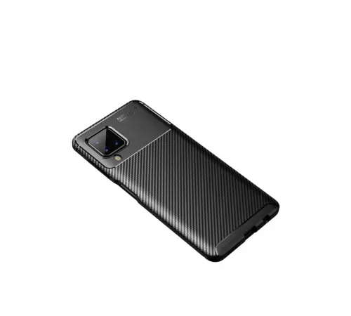 Samsung Galaxy A22 Kılıf Auto Focus Karbon Kapak - Siyah