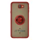 Samsung Galaxy J7 Prime Kılıf Montreal Yüzüklü Silikon Kapak - Kırmızı
