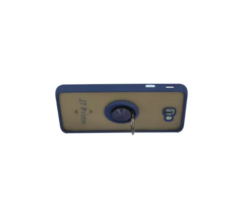 Samsung Galaxy J7 Prime Kılıf Montreal Yüzüklü Silikon Kapak - Lacivert