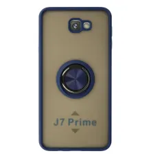 Samsung Galaxy J7 Prime Kılıf Montreal Yüzüklü Silikon Kapak - Lacivert