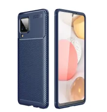 Samsung Galaxy A22 Kılıf Auto Focus Karbon Kapak - Lacivert