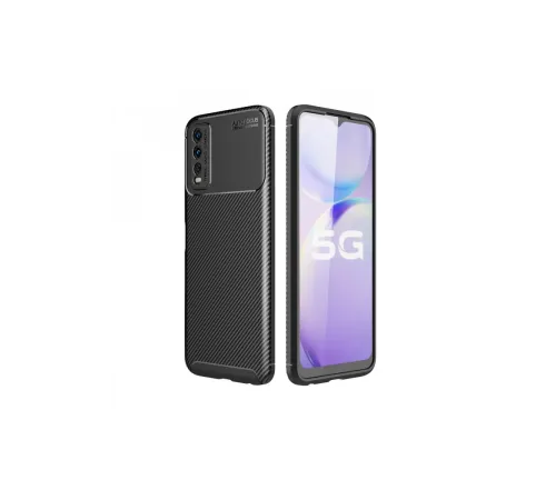 Vivo Y11S Kılıf Auto Focus Karbon Kapak - Siyah