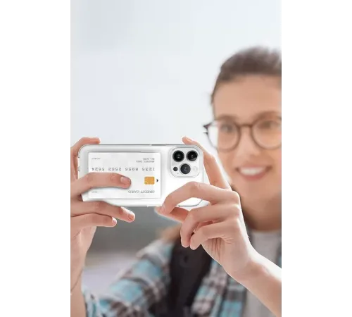 Apple iPhone 14 Pro Kılıf Kart Şeffaf Silikon - Şeffaf