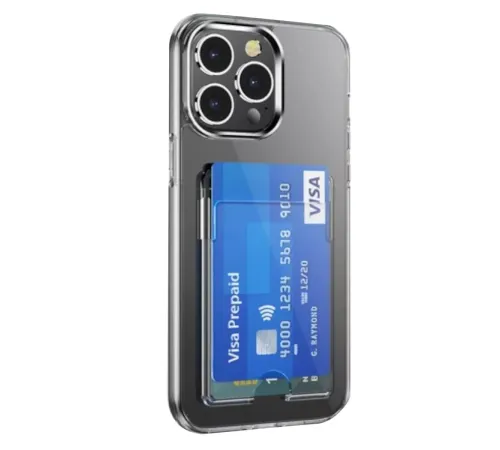 Apple iPhone 14 Pro Max Kılıf Kart Şeffaf Silikon - Şeffaf