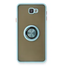 Samsung Galaxy J7 Prime Kılıf Montreal Yüzüklü Silikon Kapak - Buz Mavi