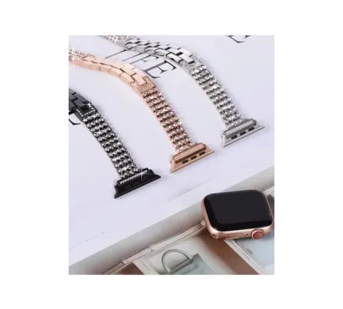 Apple Watch 38mm Live Taşlı Kordon - Gold