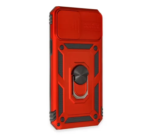 Apple iPhone 12 Pro Max Kılıf Pars Lens Yüzüklü Silikon - Kırmızı