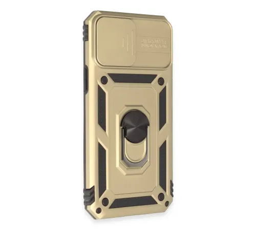 Apple iPhone 12 Pro Max Kılıf Pars Lens Yüzüklü Silikon - Gold
