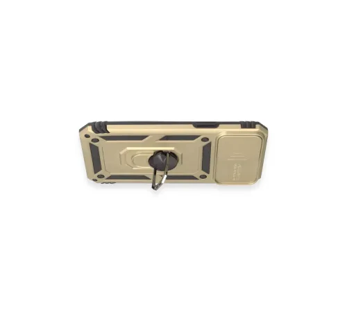 Apple iPhone 12 Pro Max Kılıf Pars Lens Yüzüklü Silikon - Gold