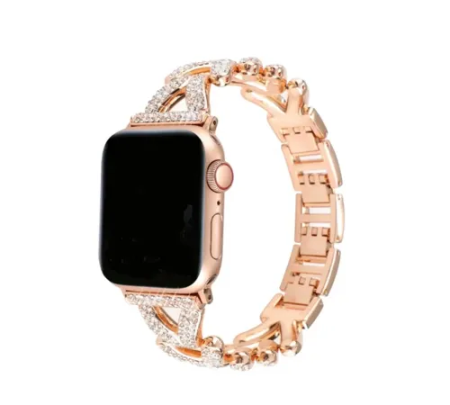 Apple Watch 38mm Node Taşlı Kordon - Siyah