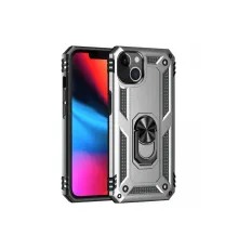 Apple iPhone 14 Plus Kılıf Sofya Yüzüklü Silikon Kapak - Gümüş