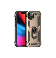 Apple iPhone 14 Plus Kılıf Sofya Yüzüklü Silikon Kapak - Gold