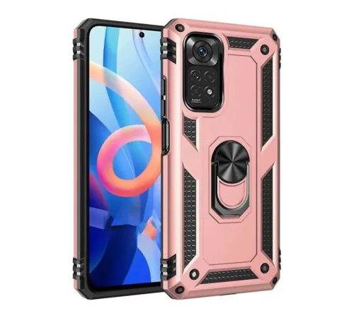 Xiaomi Redmi Note 12S Kılıf Sofya Yüzüklü Silikon Kapak - Rose