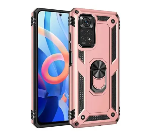 Xiaomi Redmi Note 12S Kılıf Sofya Yüzüklü Silikon Kapak - Rose