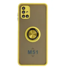 Samsung Galaxy M51 Kılıf Montreal Yüzüklü Silikon Kapak - Sarı
