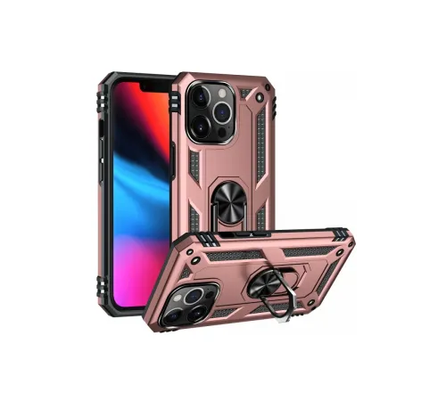 Apple iPhone 14 Pro Kılıf Sofya Yüzüklü Silikon Kapak - Rose