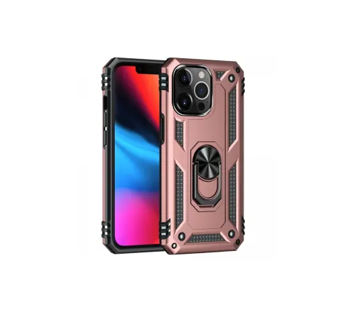Apple iPhone 14 Pro Kılıf Sofya Yüzüklü Silikon Kapak - Rose