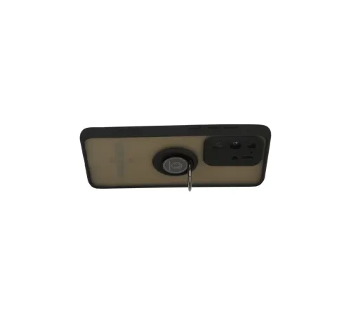 Samsung Galaxy S20 Ultra Kılıf Montreal Yüzüklü Silikon Kapak - Siyah