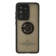 Samsung Galaxy S20 Ultra Kılıf Montreal Yüzüklü Silikon Kapak - Siyah
