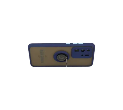 Samsung Galaxy S20 Ultra Kılıf Montreal Yüzüklü Silikon Kapak - Lacivert