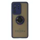 Samsung Galaxy S20 Ultra Kılıf Montreal Yüzüklü Silikon Kapak - Lacivert