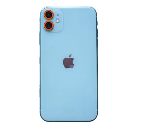 Apple iPhone 11 Neon Fosforlu Kamera Lens - Turuncu