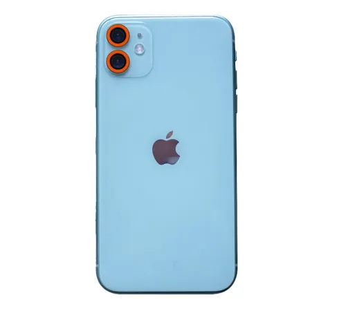 Apple iPhone 11 Neon Fosforlu Kamera Lens - Turuncu