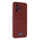 Xiaomi Poco X5 5G Kılıf Kelvin Kartvizitli Silikon - Bordo