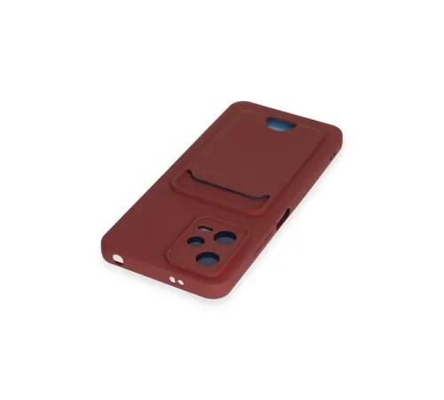 Xiaomi Poco X5 5G Kılıf Kelvin Kartvizitli Silikon - Bordo