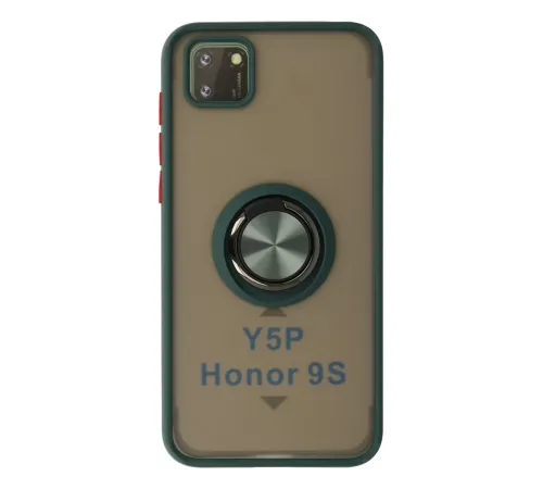 Huawei Y5P Kılıf Montreal Yüzüklü Silikon Kapak - Yeşil
