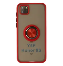 Huawei Y5P Kılıf Montreal Yüzüklü Silikon Kapak - Kırmızı