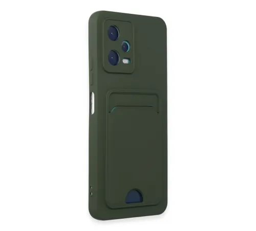 Xiaomi Poco X5 5G Kılıf Kelvin Kartvizitli Silikon - Koyu Yeşil