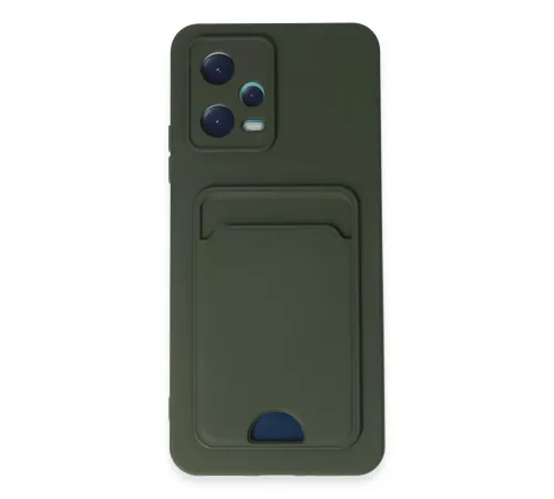 Xiaomi Poco X5 5G Kılıf Kelvin Kartvizitli Silikon - Koyu Yeşil