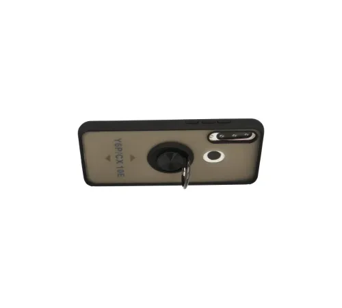 Huawei Y6P Kılıf Montreal Yüzüklü Silikon Kapak - Siyah