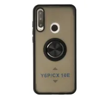Huawei Y6P Kılıf Montreal Yüzüklü Silikon Kapak - Siyah