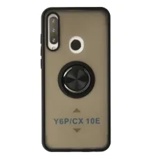 Huawei Y6P Kılıf Montreal Yüzüklü Silikon Kapak - Siyah