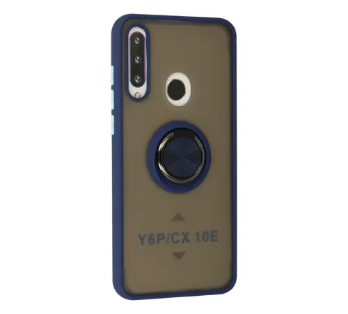 Huawei Y6P Kılıf Montreal Yüzüklü Silikon Kapak - Lacivert