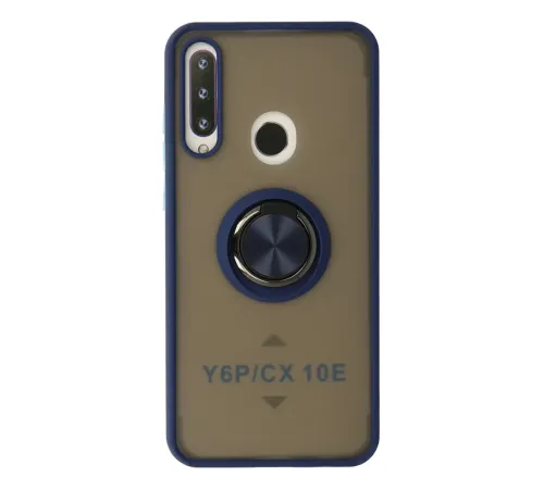 Huawei Y6P Kılıf Montreal Yüzüklü Silikon Kapak - Lacivert