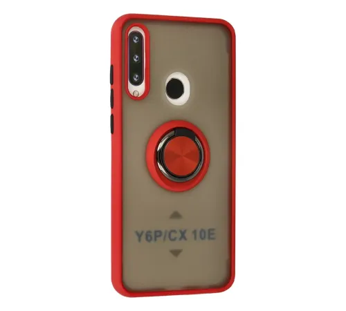 Huawei Y6P Kılıf Montreal Yüzüklü Silikon Kapak - Kırmızı