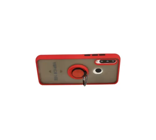 Huawei Y6P Kılıf Montreal Yüzüklü Silikon Kapak - Kırmızı