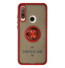 Huawei Y6P Kılıf Montreal Yüzüklü Silikon Kapak - Kırmızı
