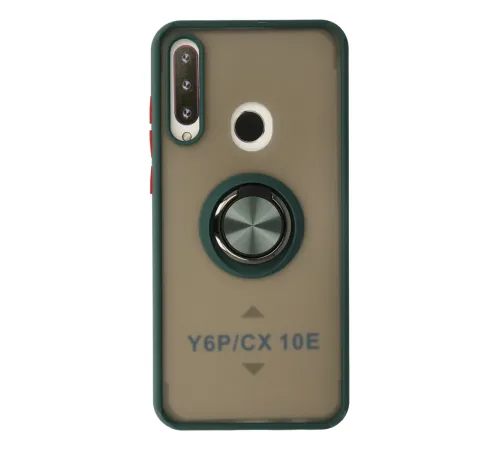 Huawei Y6P Kılıf Montreal Yüzüklü Silikon Kapak - Yeşil
