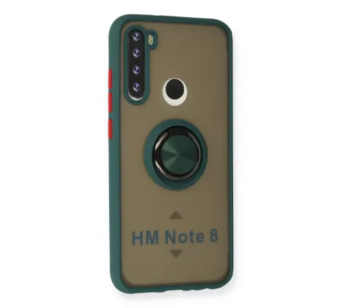 Xiaomi Redmi Note 8 Kılıf Montreal Yüzüklü Silikon Kapak - Yeşil