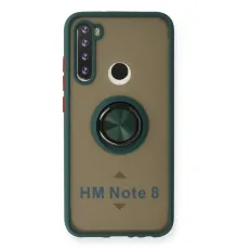 Xiaomi Redmi Note 8 Kılıf Montreal Yüzüklü Silikon Kapak - Yeşil